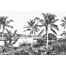 fotomural paisaje con palmeras blanco y negro