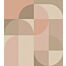 fotomural motivo geométrico en estilo Bauhaus rosa y beige