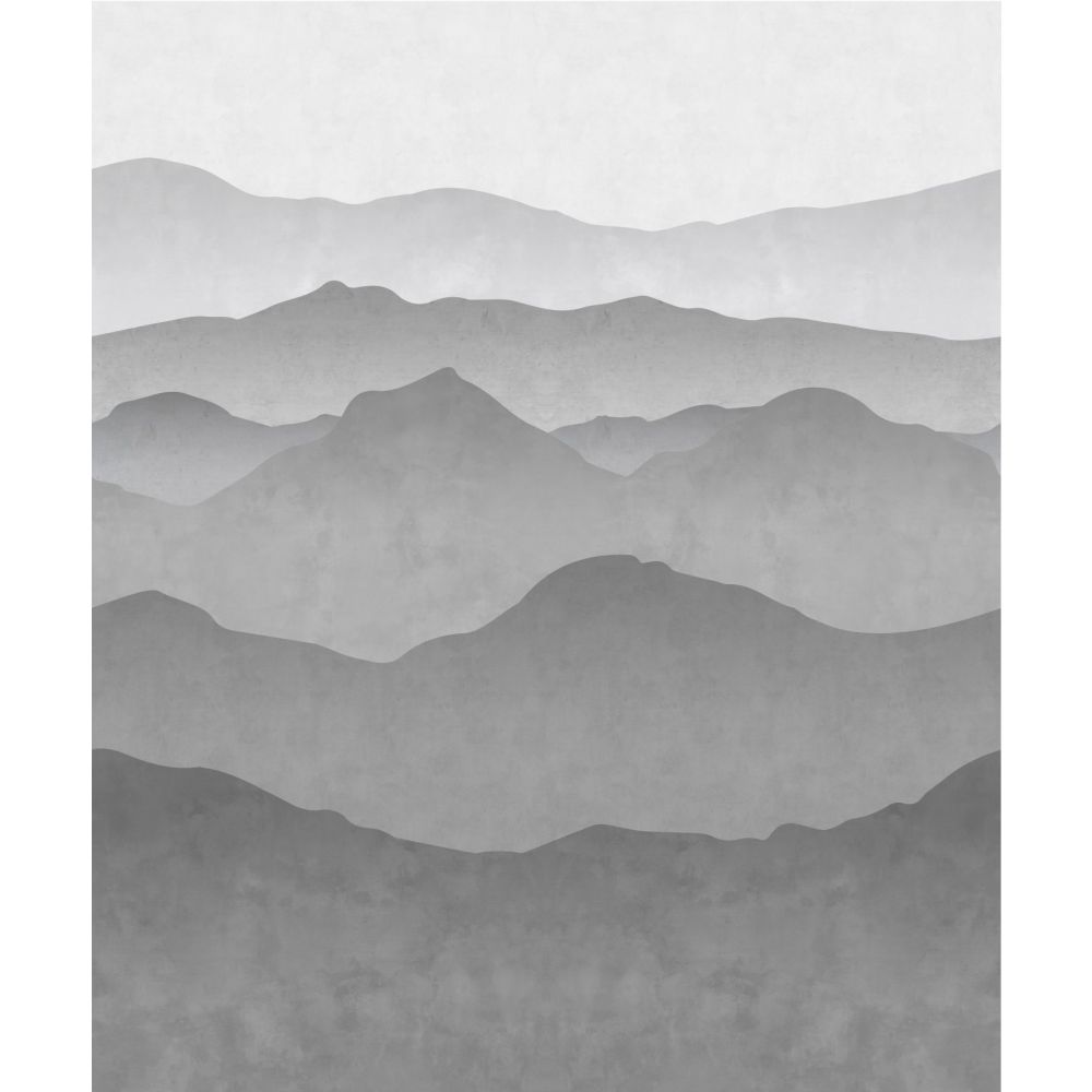 fotomural montañas gris papel pintado