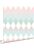 papel pintado raya horizontal de rombos diamantes con textura de lino multi color verde menta pastel claro, rosa cipria pastel claro y gris claro cálido