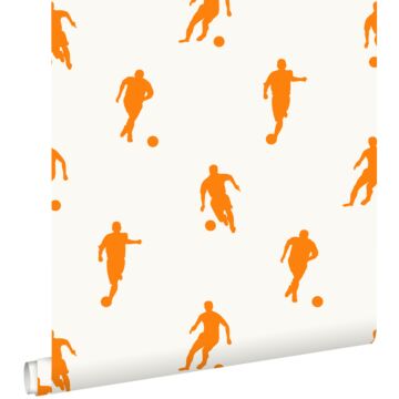 papel pintado jugadores de fútbol naranja y blanco