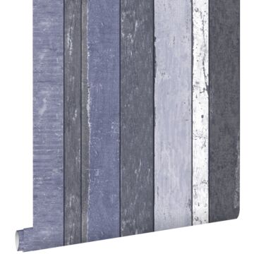 papel pintado tablas de madera azul