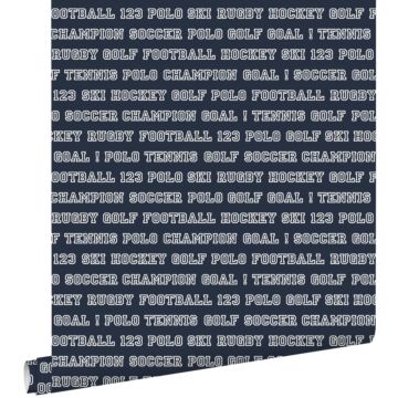 papel pintado textos de deportes azul oscuro
