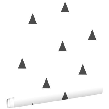 papel pintado triángulos gráficos negro y blanco