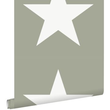 papel pintado estrellas verde militar
