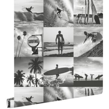 papel pintado fotos de surfistas gris oscuro