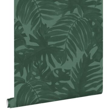 papel pintado hojas tropicales verde esmeralda