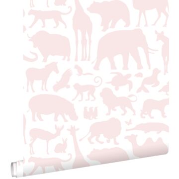 papel pintado animales rosa suave