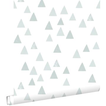 papel pintado triángulos gráficos azul agrisado