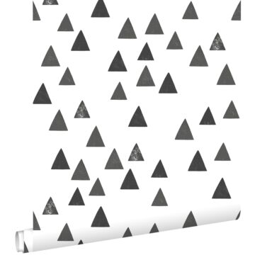 papel pintado triángulos gráficos blanco y negro