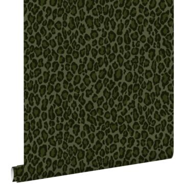 papel pintado piel de leopardo verde oscuro