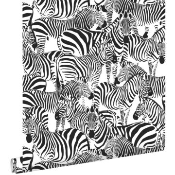 papel pintado zebra blanco y negro