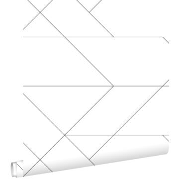 papel pintado líneas gráficas blanco y negro