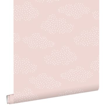 papel pintado pequeñas nubes rosa suave