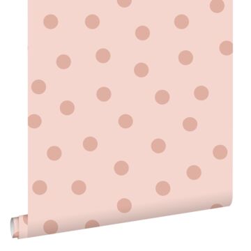 papel pintado puntos lunares rosa