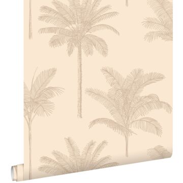 papel pintado palmeras beige