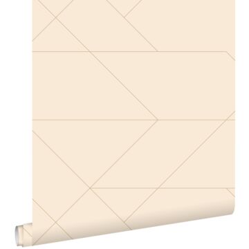 papel pintado líneas gráficas beige