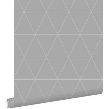 papel pintado triángulos gráficos gris cálido