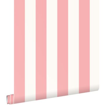 papel pintado rayas rosa claro y blanco