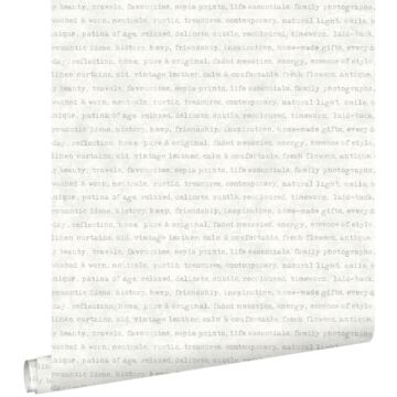 papel pintado texto gris sobre fondo blanco