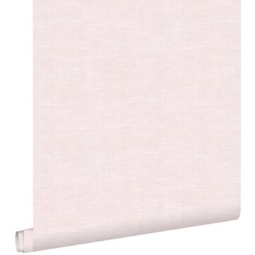 papel pintado liso con efecto lino rosa claro