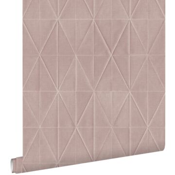 papel pintado con textura eco motivo de origami rosa salmón