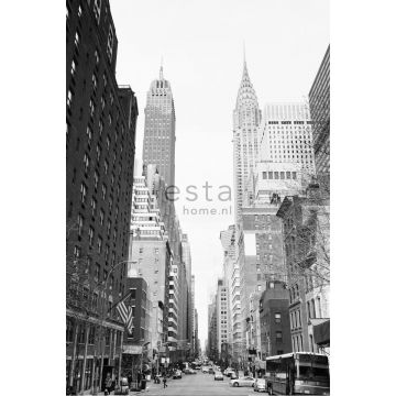 fotomural vista de las calles de Nueva York negro y blanco