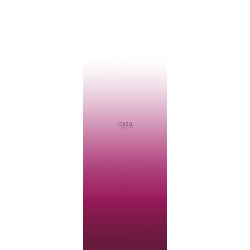 fotomural gradiente de color dip-dye del suelo al techo rosa caramelo y blanco mate