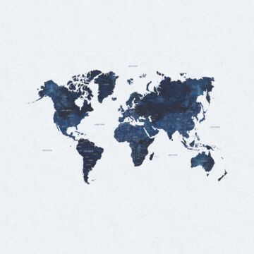 fotomural mapa del mundo vintage con textura de tejido azul