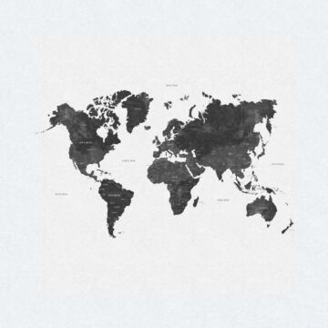 fotomural mapa del mundo vintage con textura de tejido blanco y negro