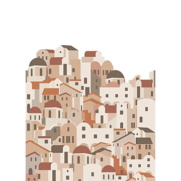 fotomural casas mediterráneas rojo barro cocido
