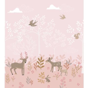 fotomural ciervos rosa