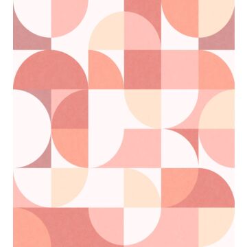 fotomural motivo geométrico en estilo Bauhaus tonos de rosa