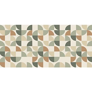 fotomural formas geométricas gris, beige y verde